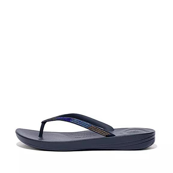 Fitflop Iqushion Ombré Sparkle Flip Flops Midnight Navy Womens - South Africa (CUKF61387)